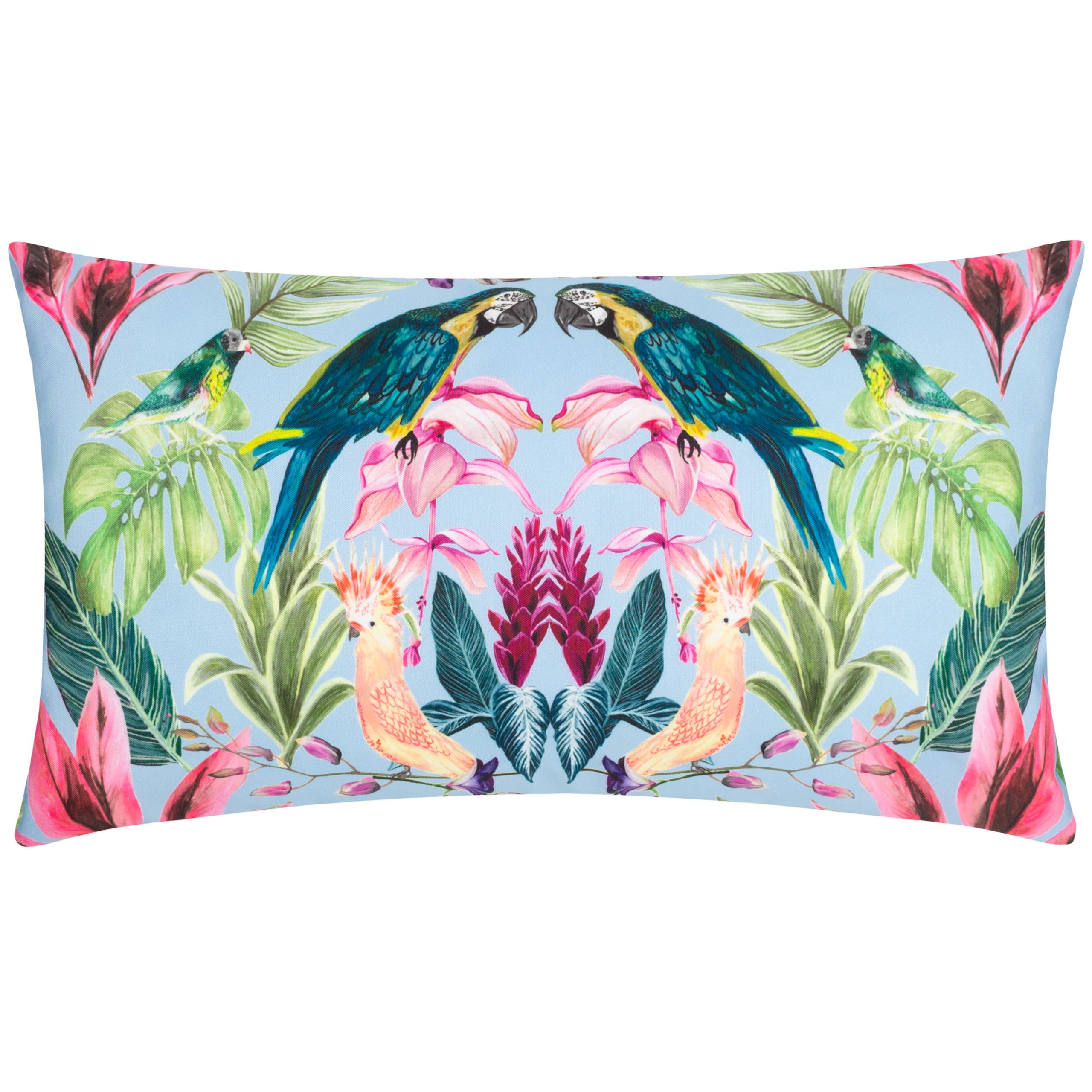 Coussin d'extérieur Kali Birds bleu ciel: Bleu Ciel / Polyester / 30 x 50 cm