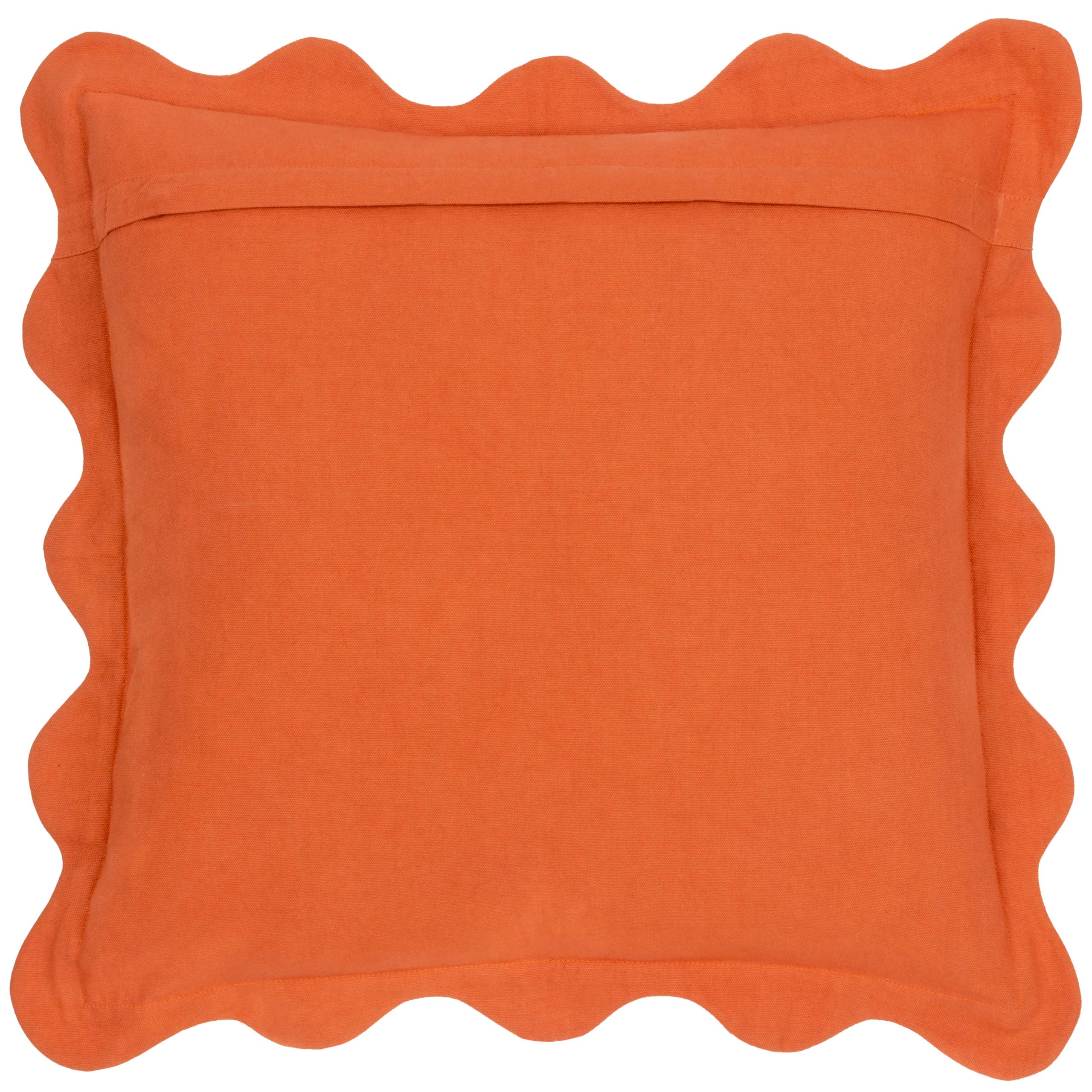 Coussin corail à bordure festonnée couleur rose sable: Rose de sable / Garni en polyester / 50 x 50 cm