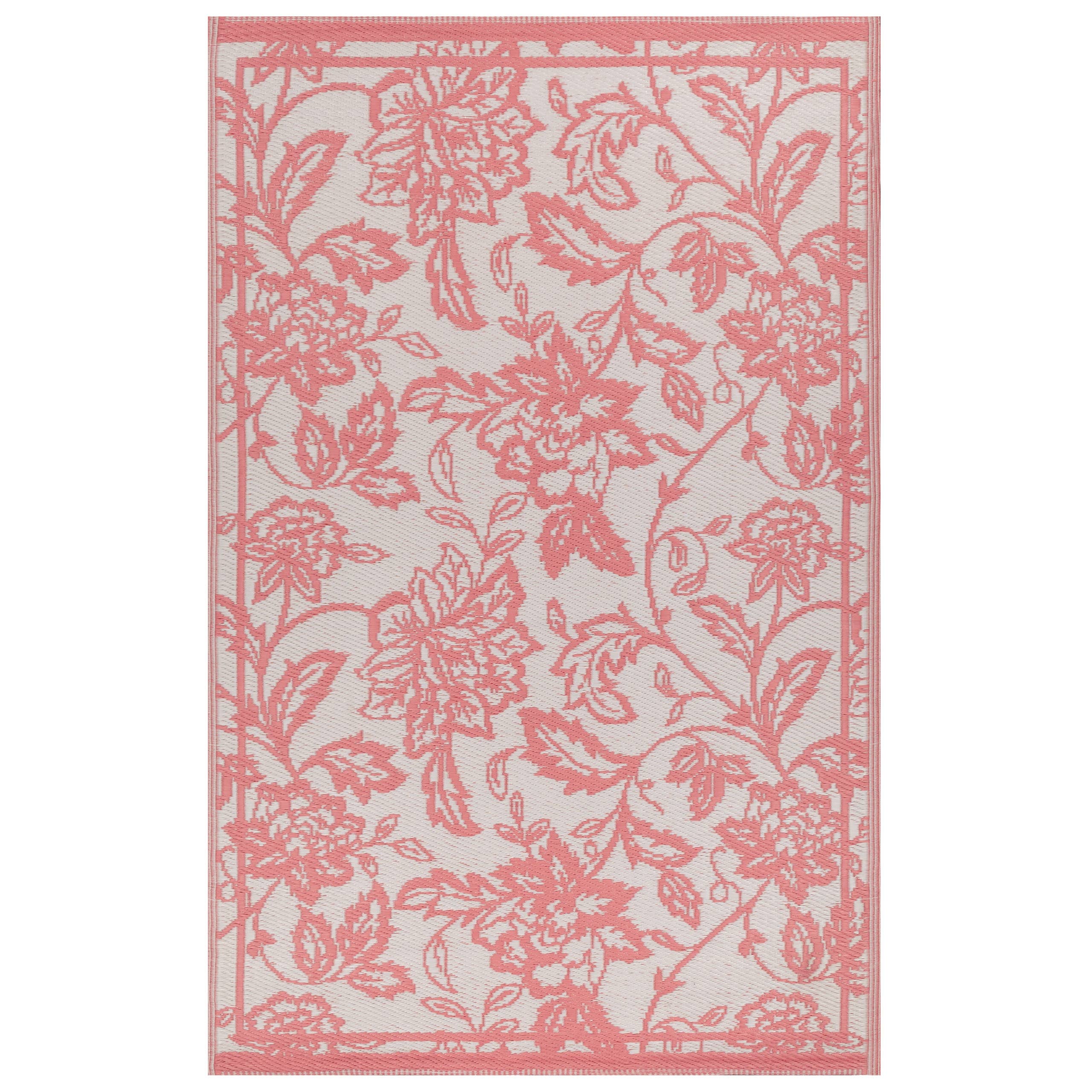 Tapis d'extérieur en jacquard tissé Anemone Pêche/Crème: Pêche/crème / 120 x 180 cm
