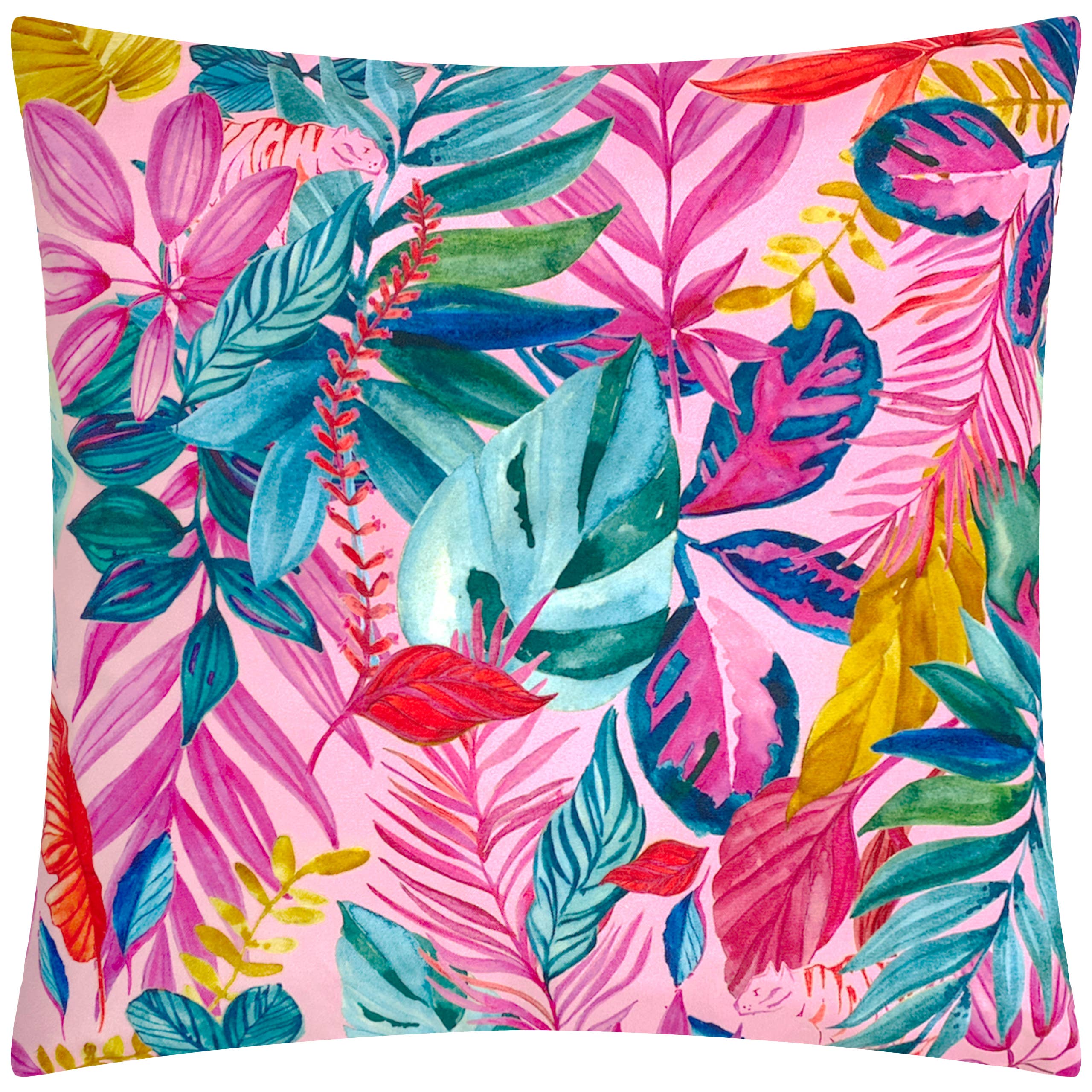 Coussin d'extérieur Psychedelic Jungle rose vif: Rose Chaud / Polyester / 43 x 43 cm