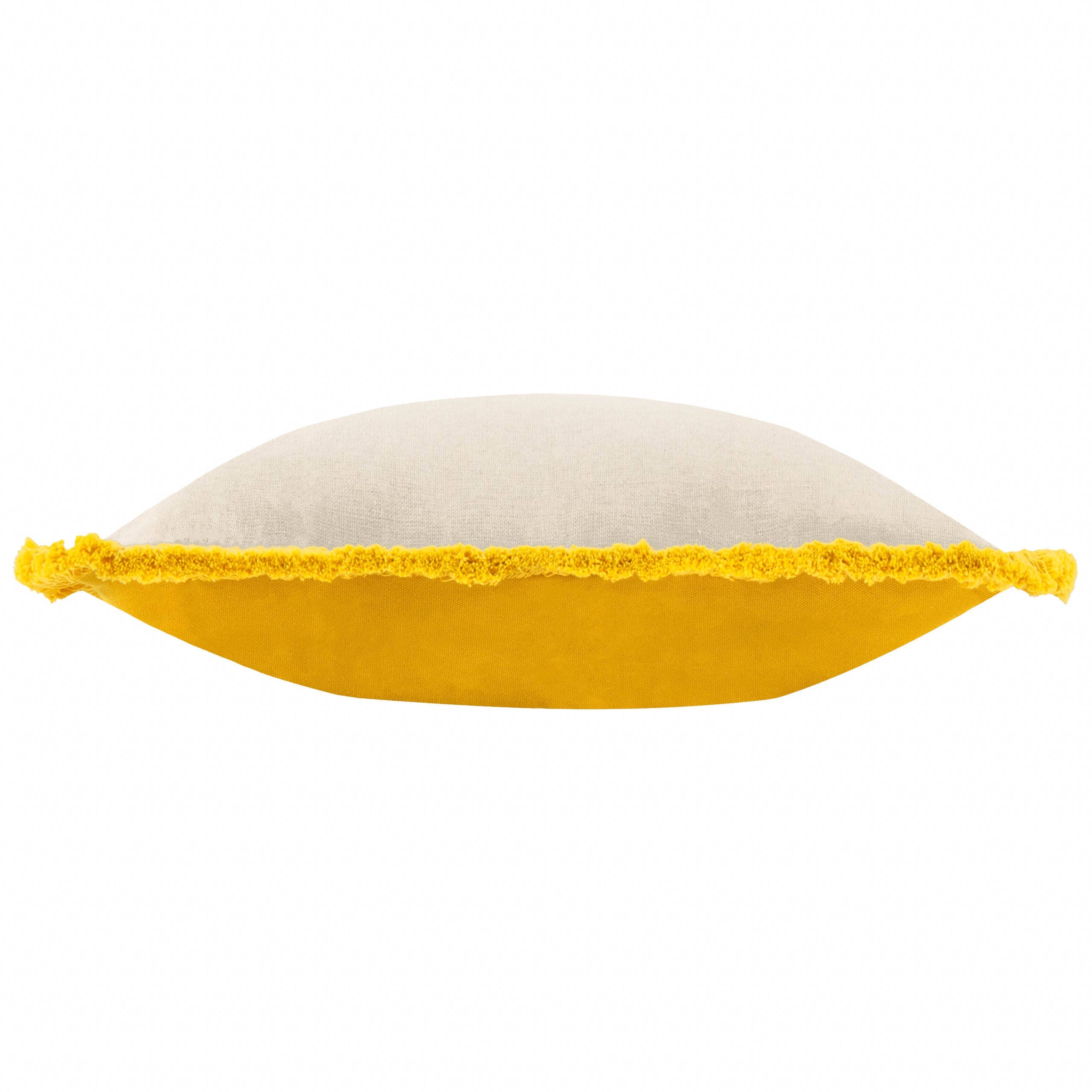 Coussin brodé Soleil jaune: Jaune / Garni en polyester / 30 x 50 cm