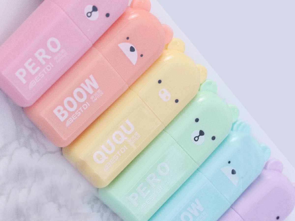 Surligneurs en forme d'ours Macaron