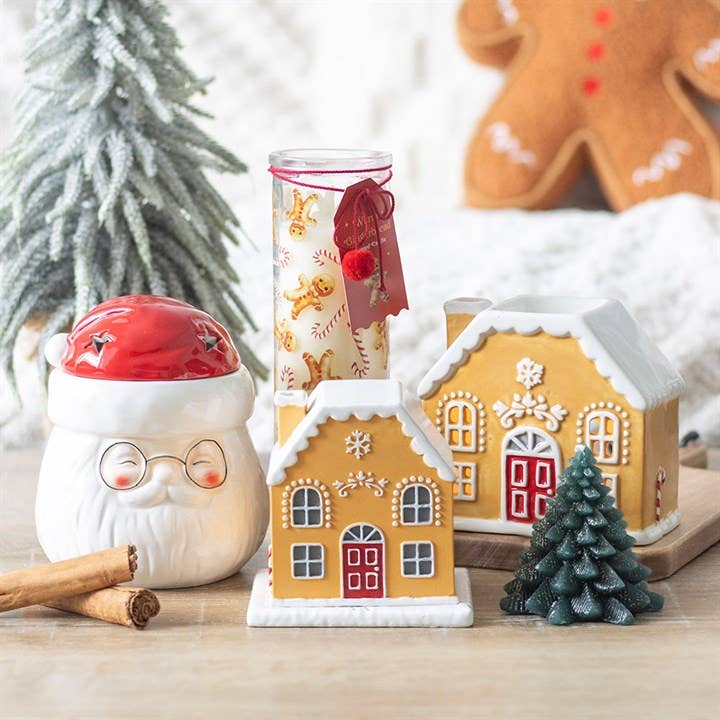 Bougie Tube de Noël au Pain d'Épices Chaud et à la Canne de Bonbon