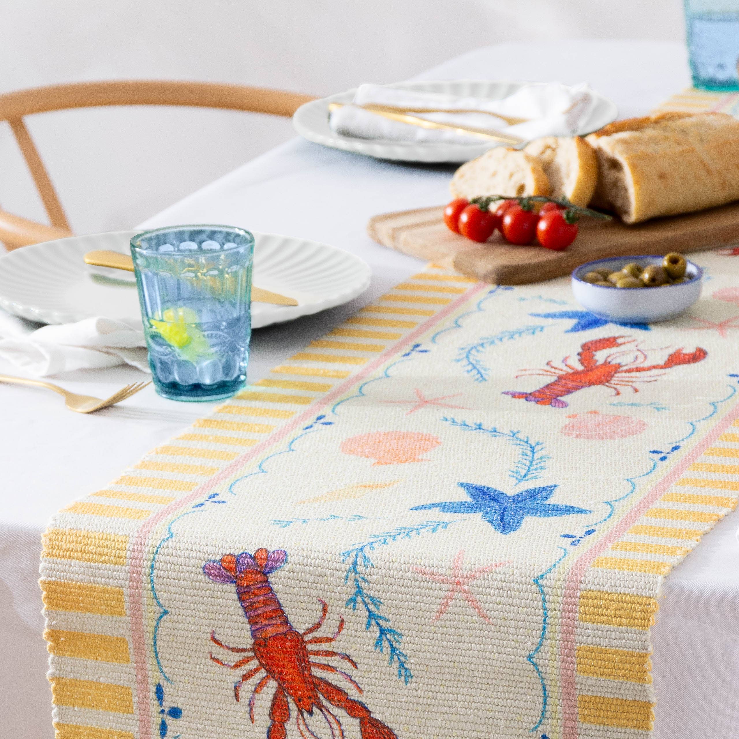 Chemin de table rayé Brunch intérieur/extérieur multicolore: Multicolore / 35 x 180 cm
