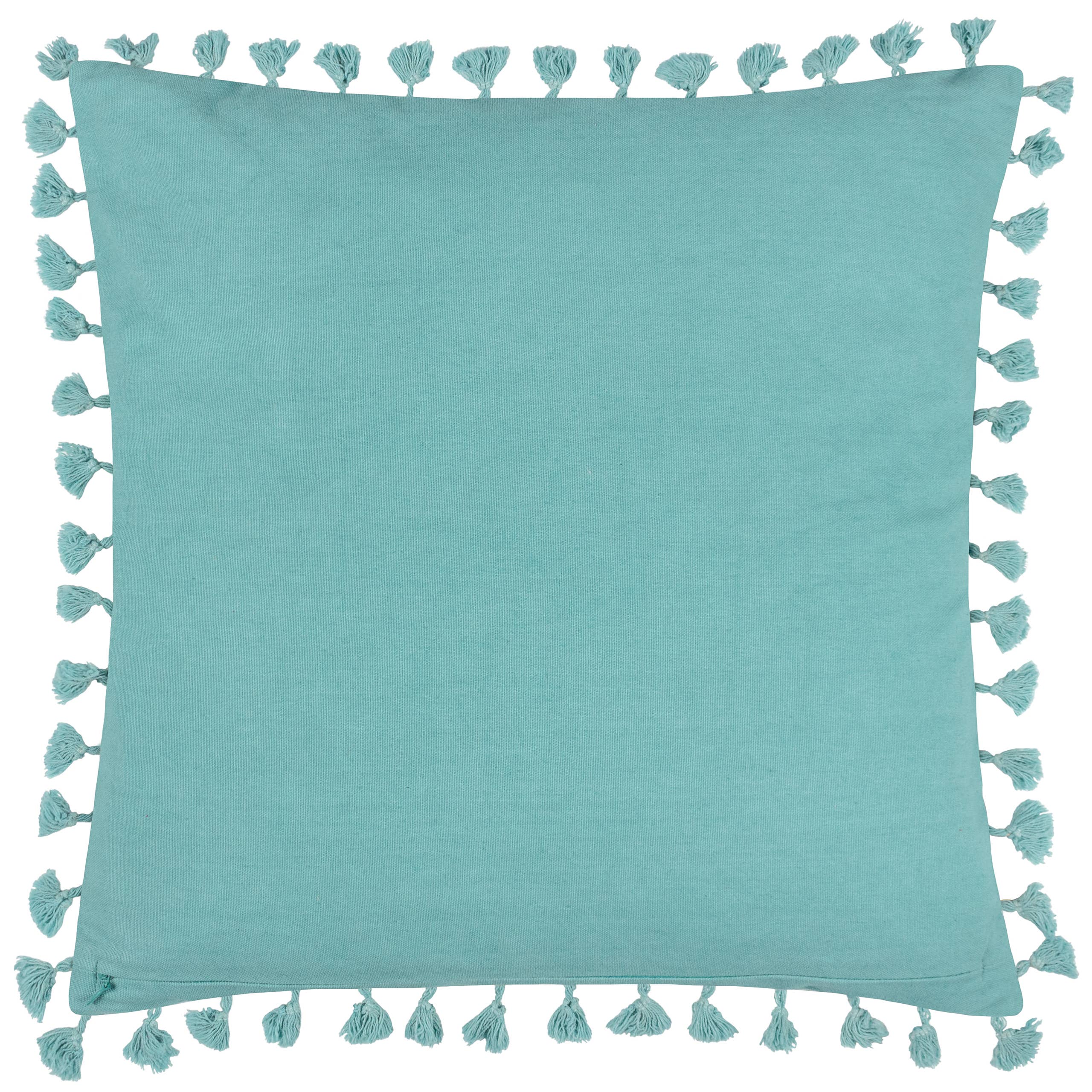 Coussin floral à pompons Chamae, lilas: Lilas / Garni en polyester / 50 x 50 cm
