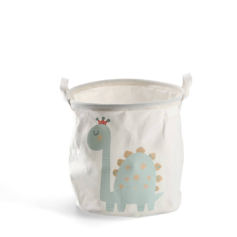 Panier de rangement « Dino » en toile, blanc: Blanc / Env. Ø 30 x 30 cm