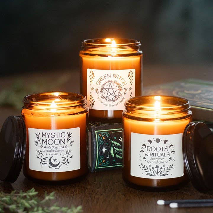 Bougie en verre ambré Mystic Moon — Sauge et Lavande