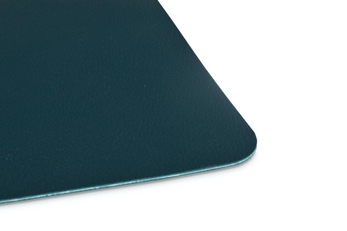 Set of table rectangle imitation cuir blue saxo 30x45cm