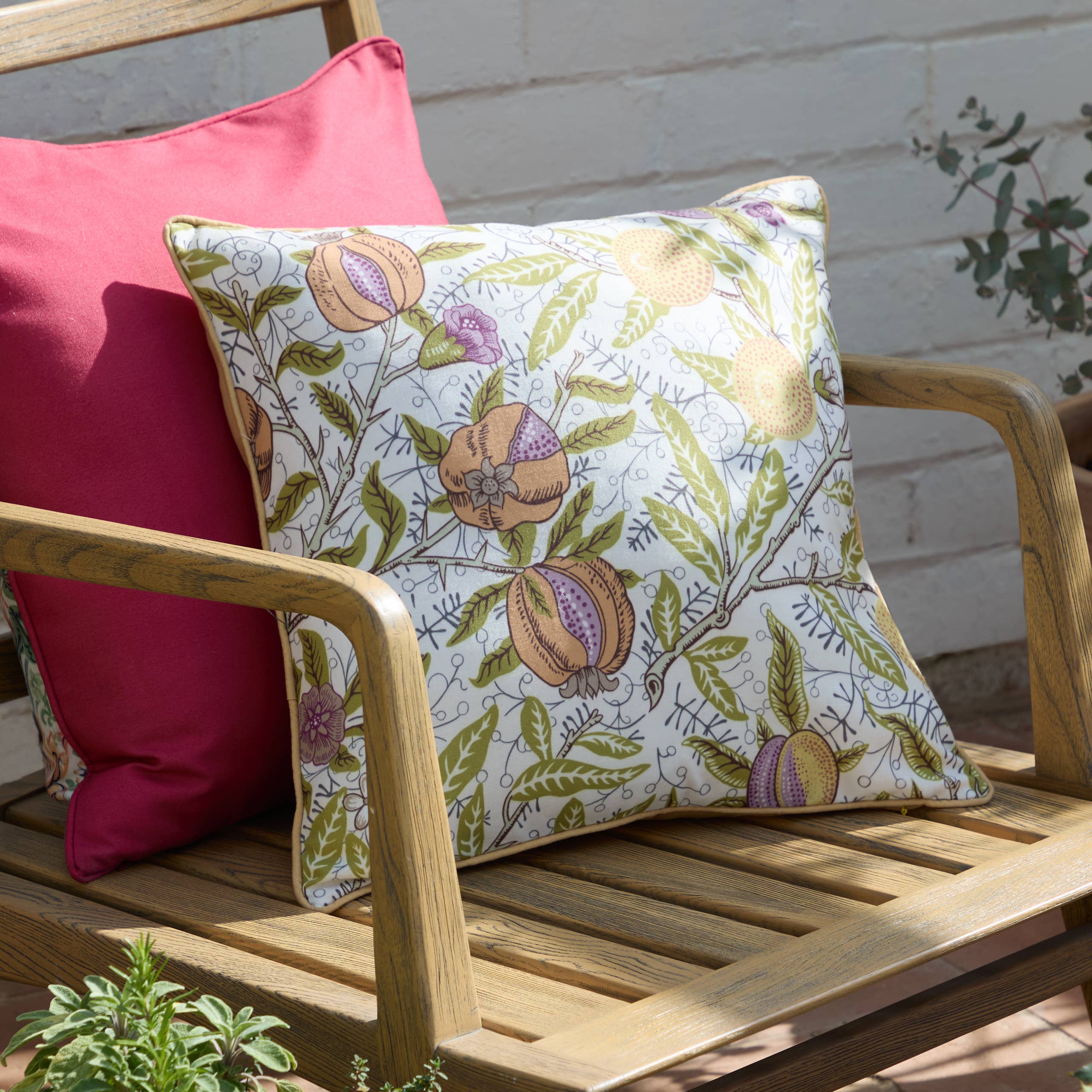 Coussin d'extérieur Fruits Citron/Citron vert: Citron/citron vert / Garni en polyester / 45 x 45 cm