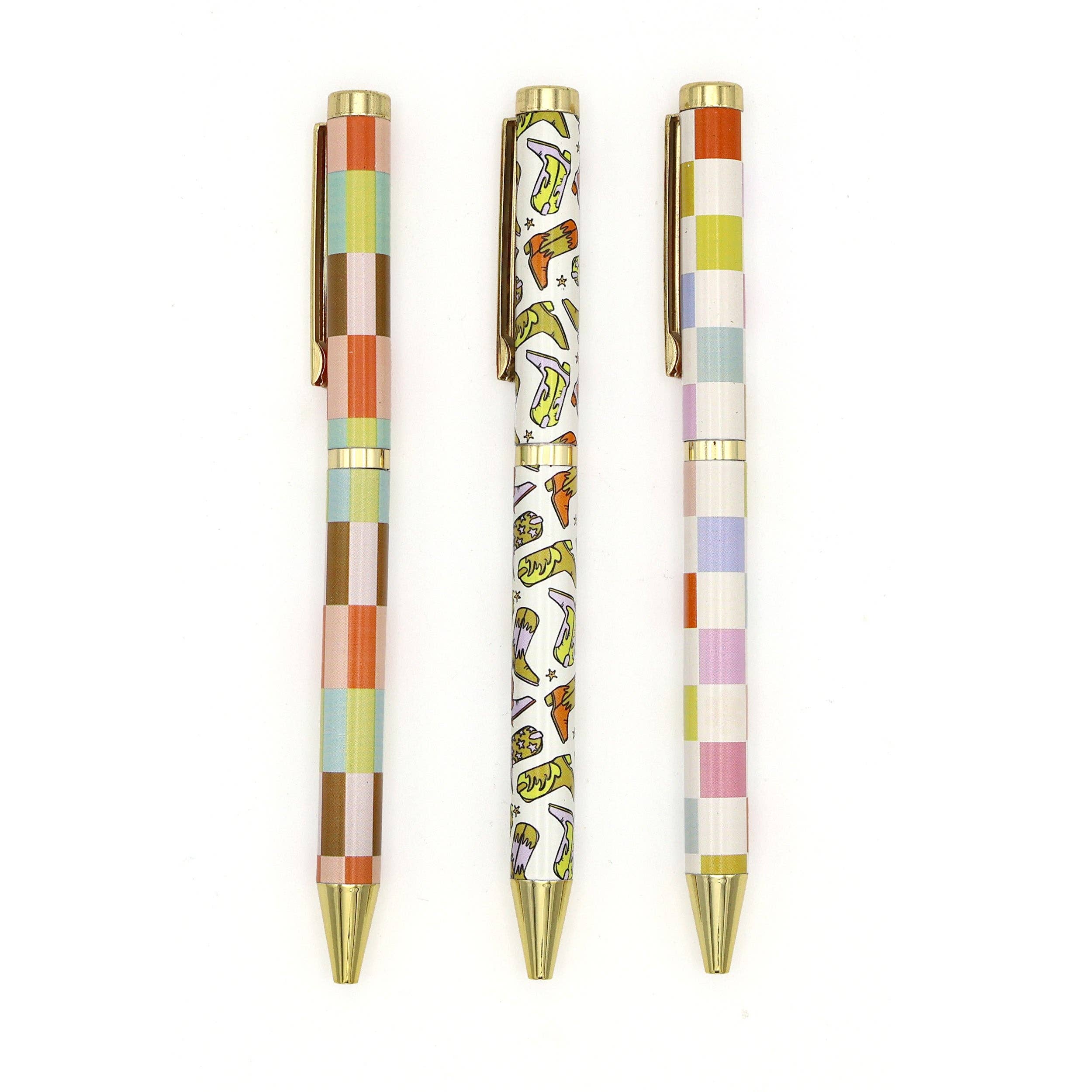 Stylos à bille Saje Mixed Design dans une boîte-cadeau — Ensemble de 3 stylos