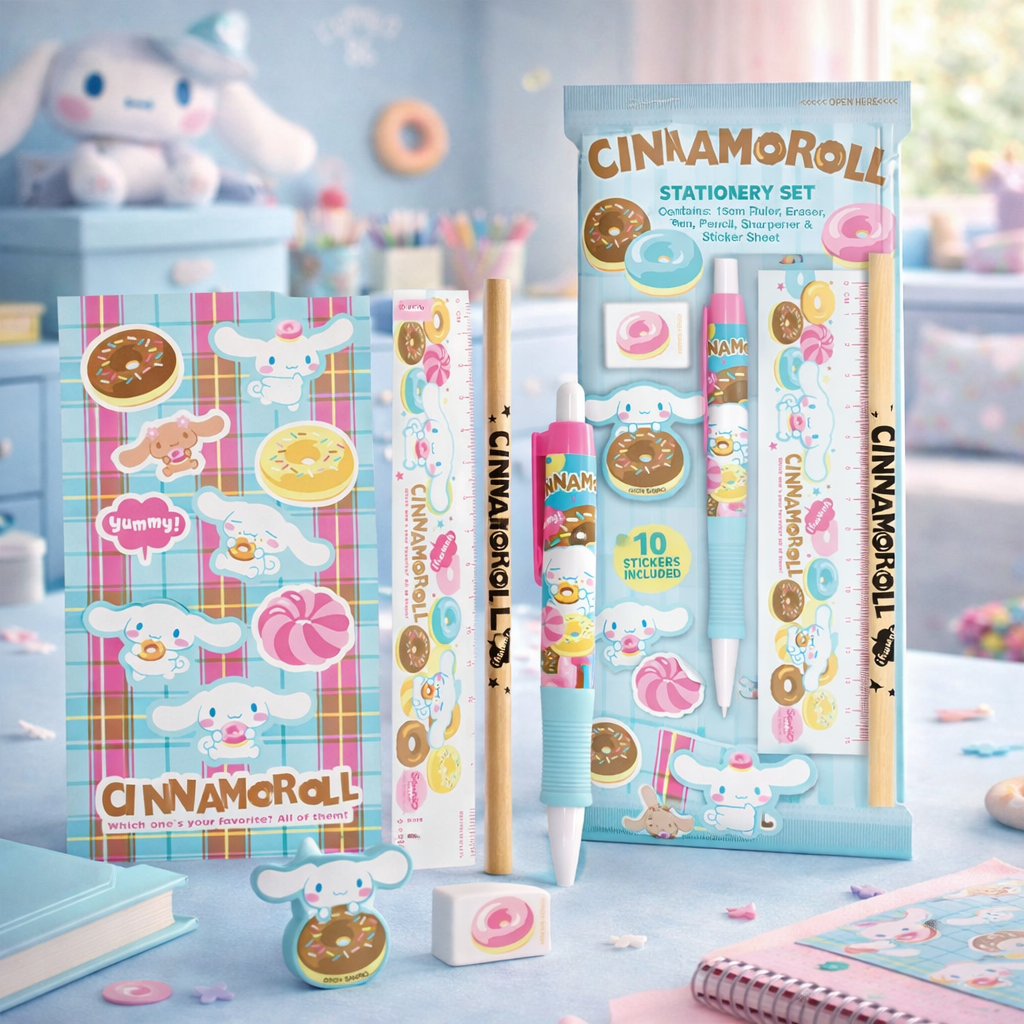 Sanrio Cinnamoroll - Set de papeterie 6 pièces