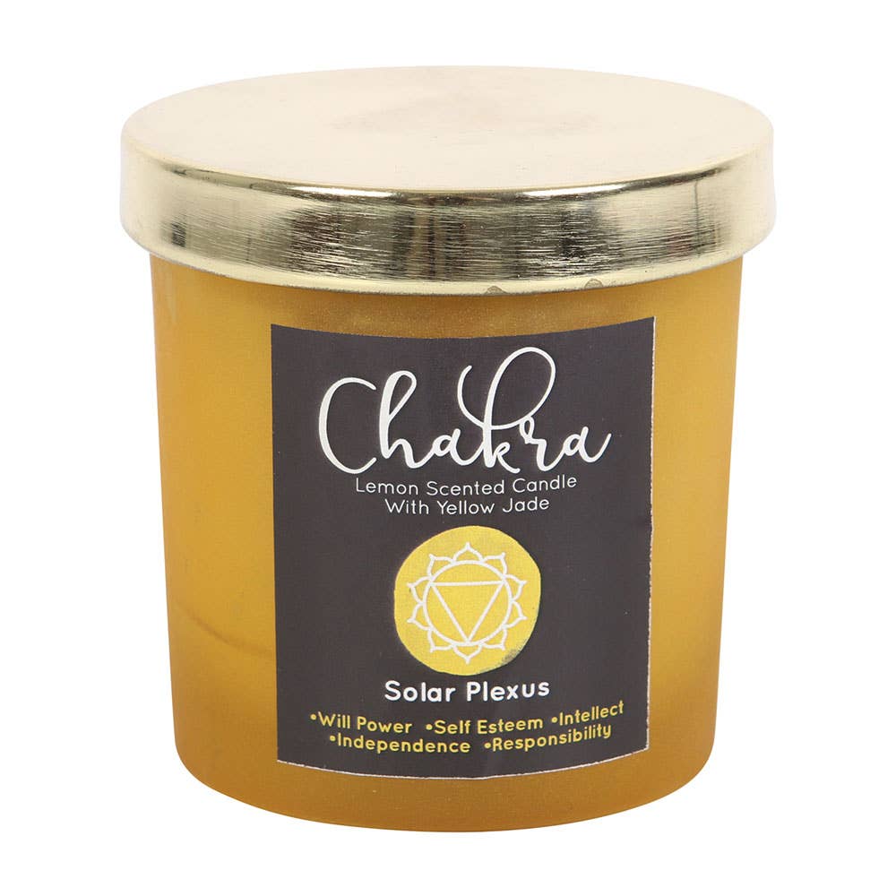 Bougie à copeaux de cristal de citron Solar Plexus Chakra