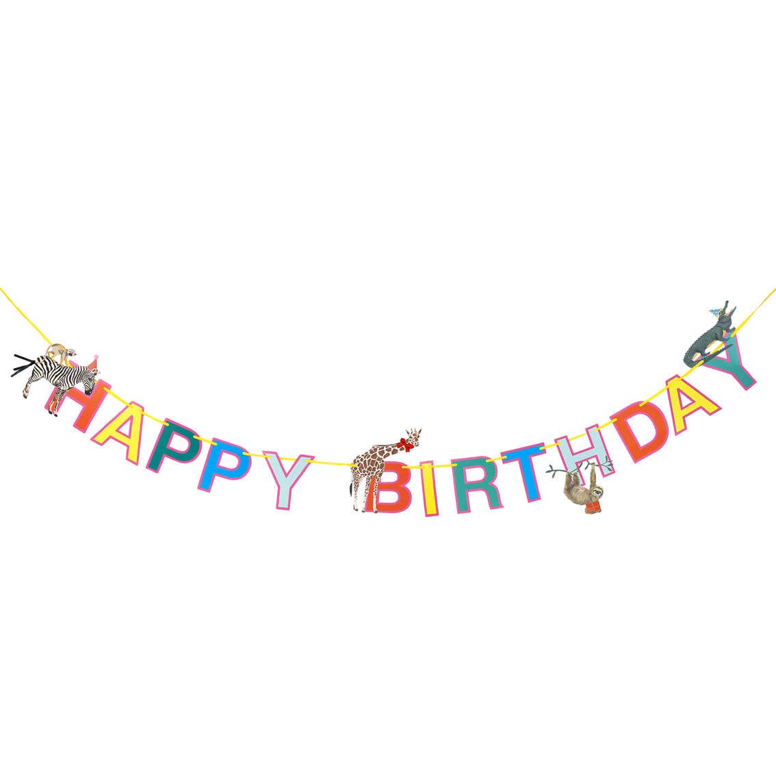 Guirlande d'anniversaire animaux du safari - 3 m | Fournitures de fête |
