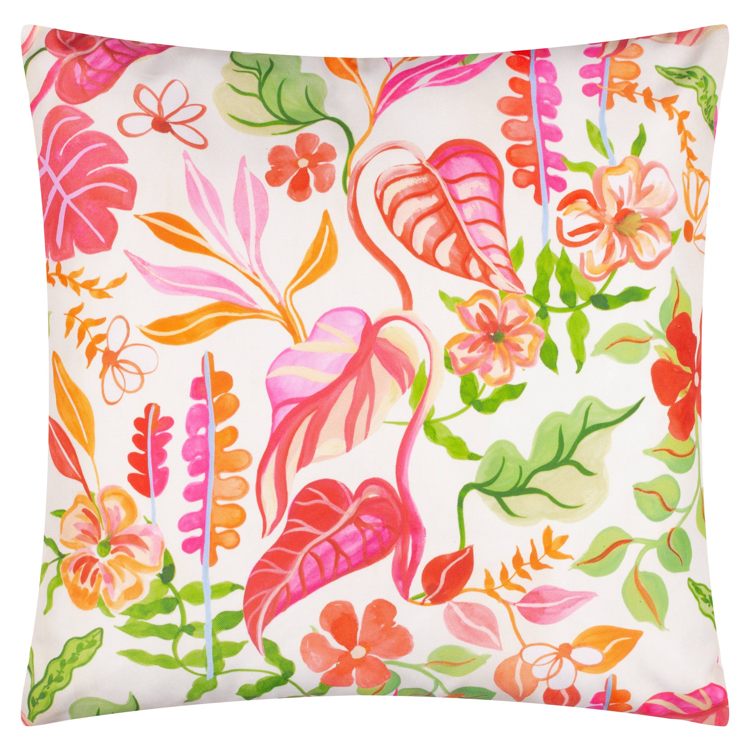 Coussin d'extérieur Tropical Bloom Naturel: Naturel / Garni en polyester / 45 x 45 cm