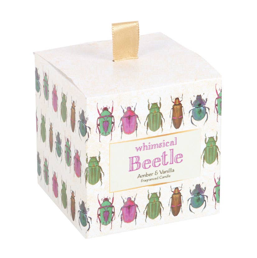 Bougie à imprimé scarabée ambre et vanille