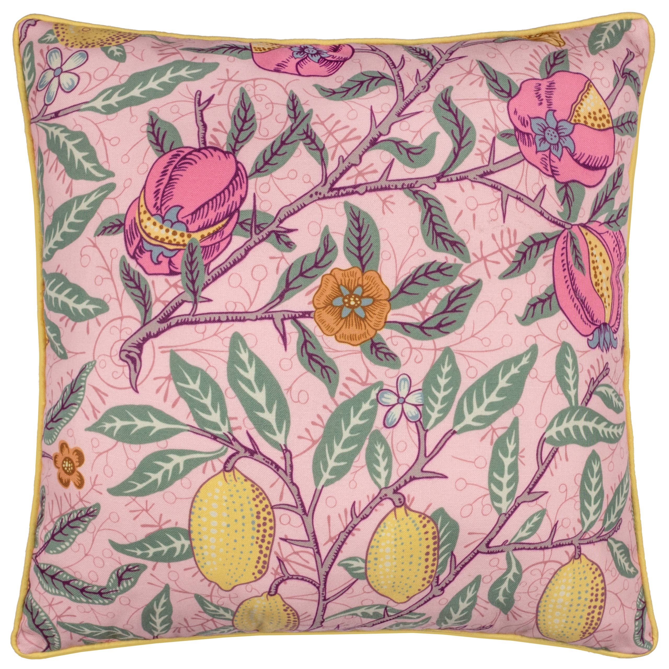 Coussin d'extérieur Fruits Rose Blush/Citron: Blush Pink/Lemon / Polyester Filled / 45 x 45cm
