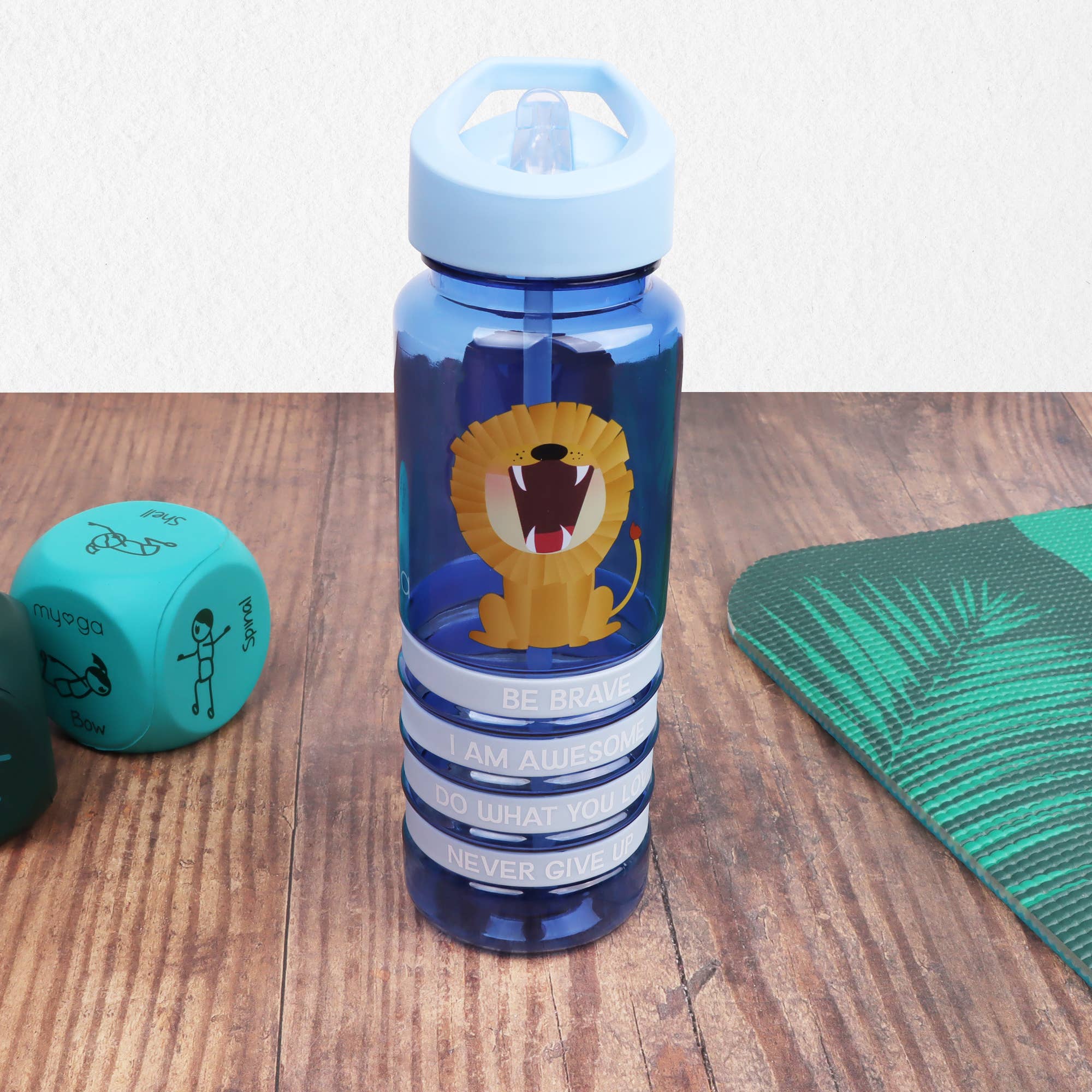 Bouteille d'eau Lion pour enfants avec bracelets positifs