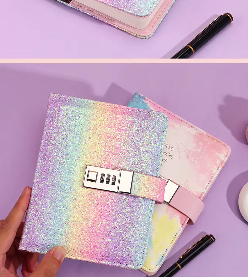 Carnet de Notes Exclusif B6 avec Mot de Passe, Reliure Cousue, Couverture Rig