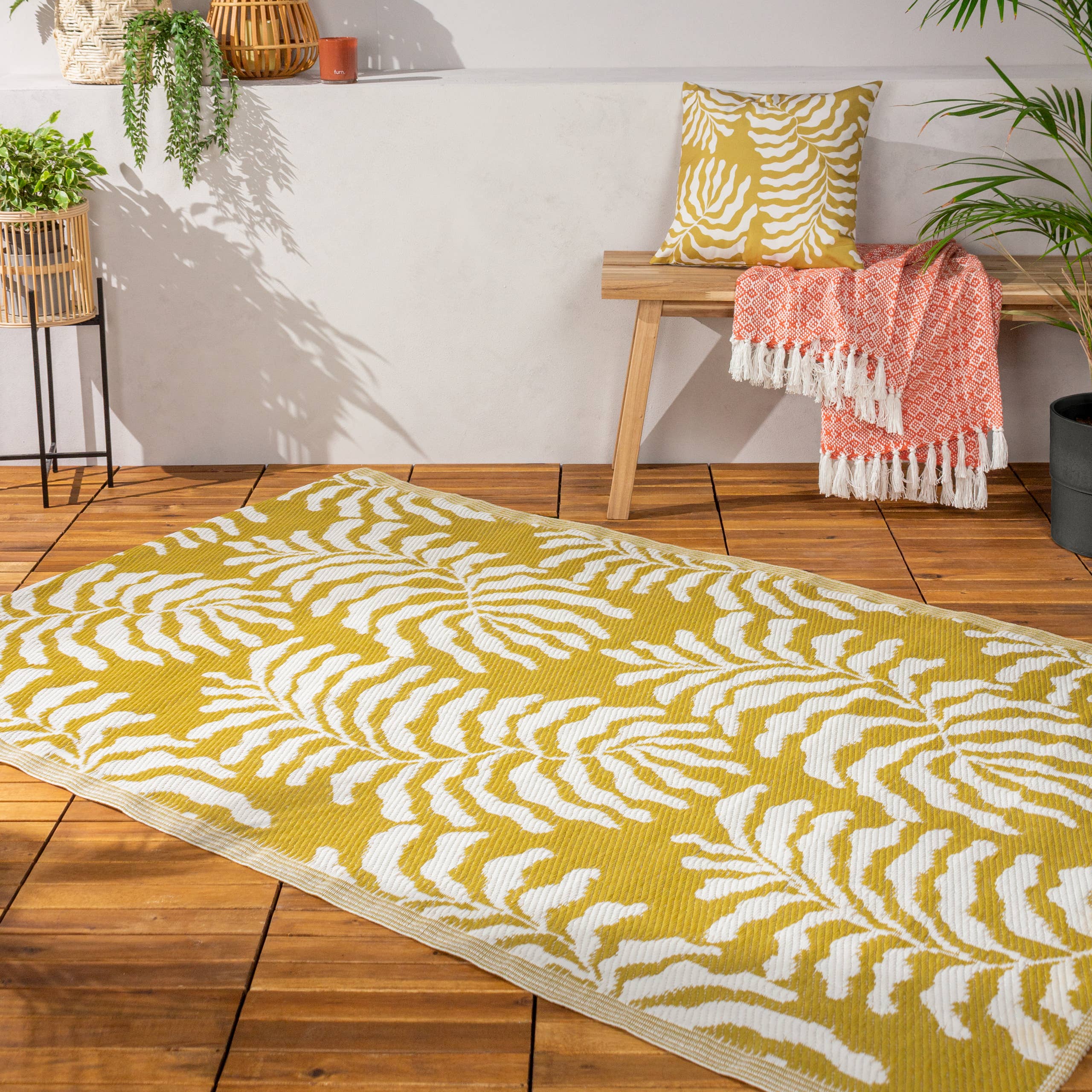 Tapis d'extérieur Tocorico 120 x 180 cm 100 % recyclé, couleur moutarde: Moutarde / 120 x 180 cm