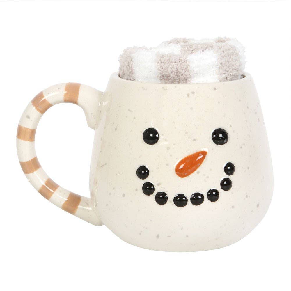 Set tasse bonhomme de neige et chaussettes de Noël