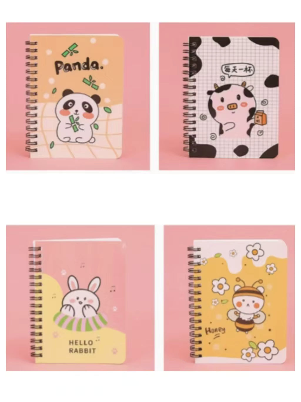 Carnet de Planification A6 à Spirale avec Couverture en Papier, Motif Dessin