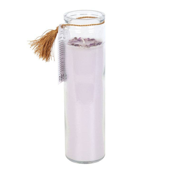Bougie tube parfumée à la mûre avec cristaux d'améthyste