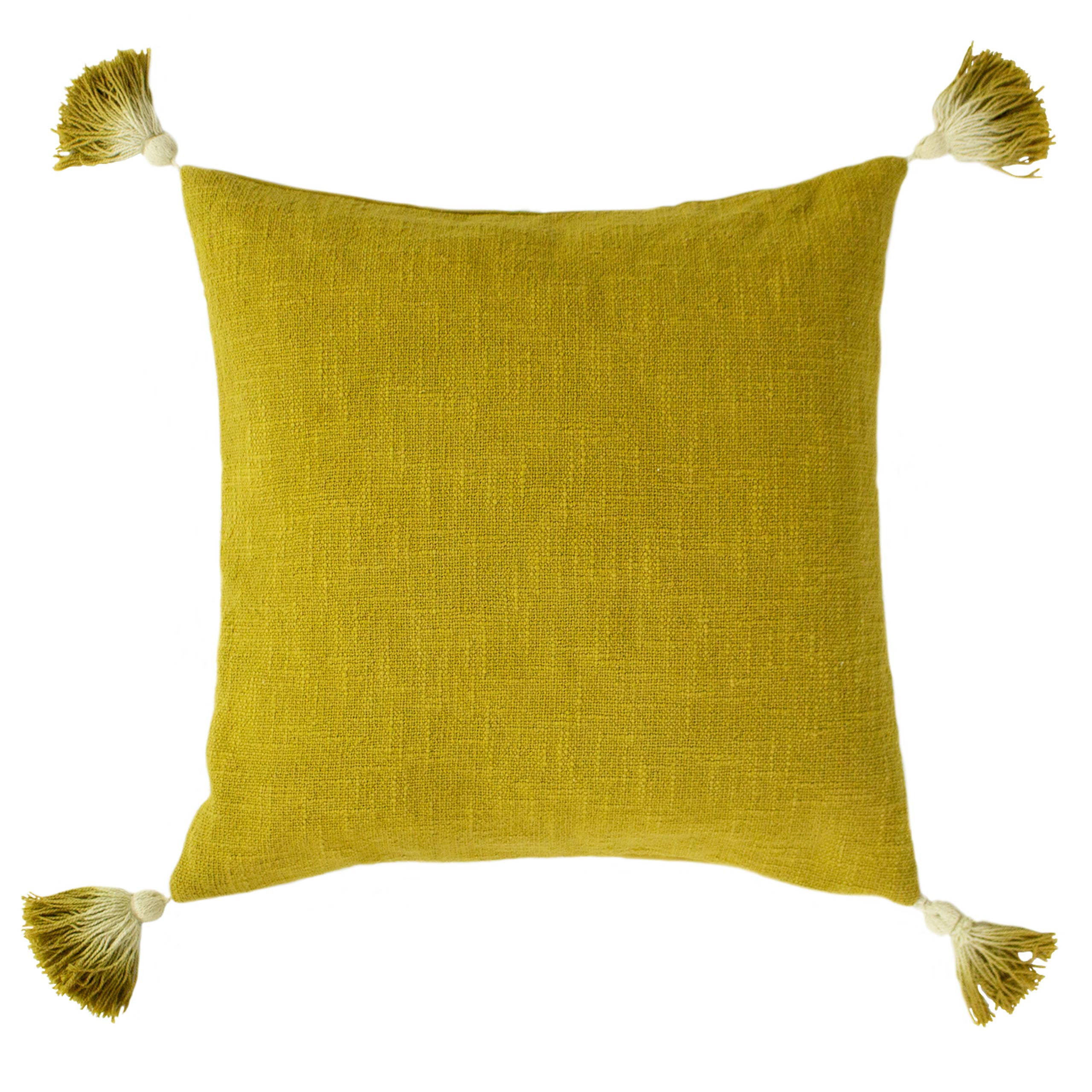 Coussin en coton slub Eden couleur mousse: Mousse / Garni en polyester / 45 x 45 cm