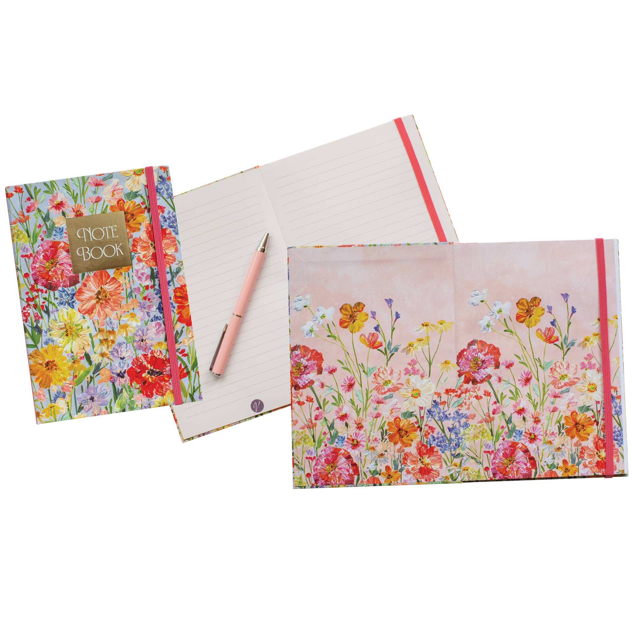 Carnet A5 à couverture rigide avec marque-page élastique — safran