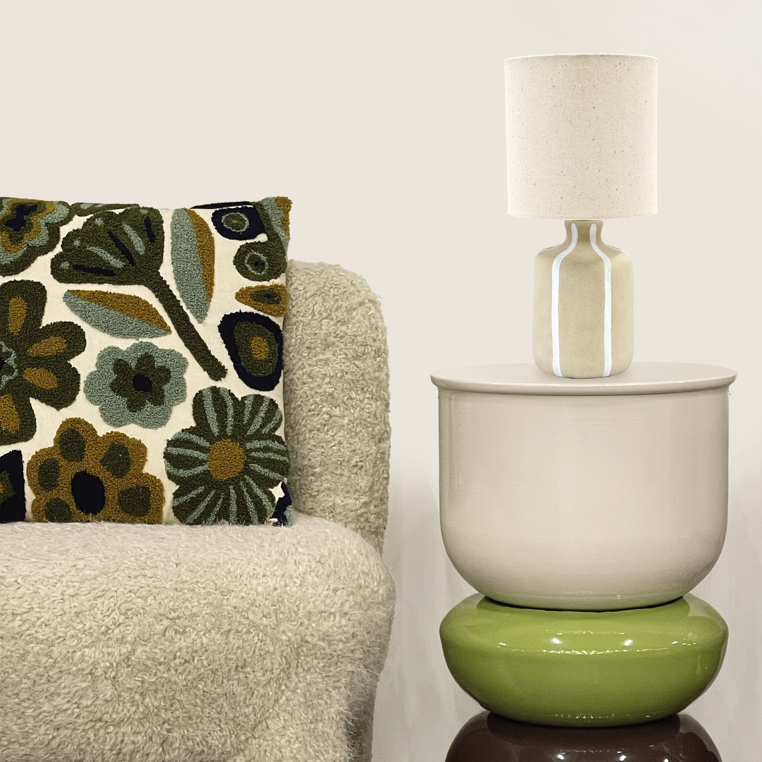 Lamp Camille sand D15 H32cm