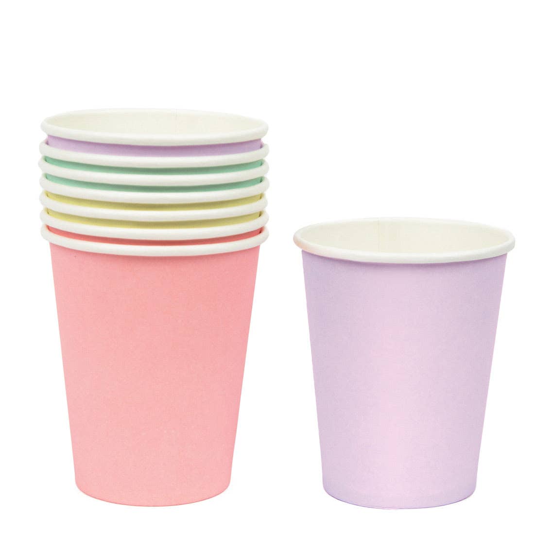 Gobelets en papier pastel recyclables | 8 pièces | Fête, thé, été