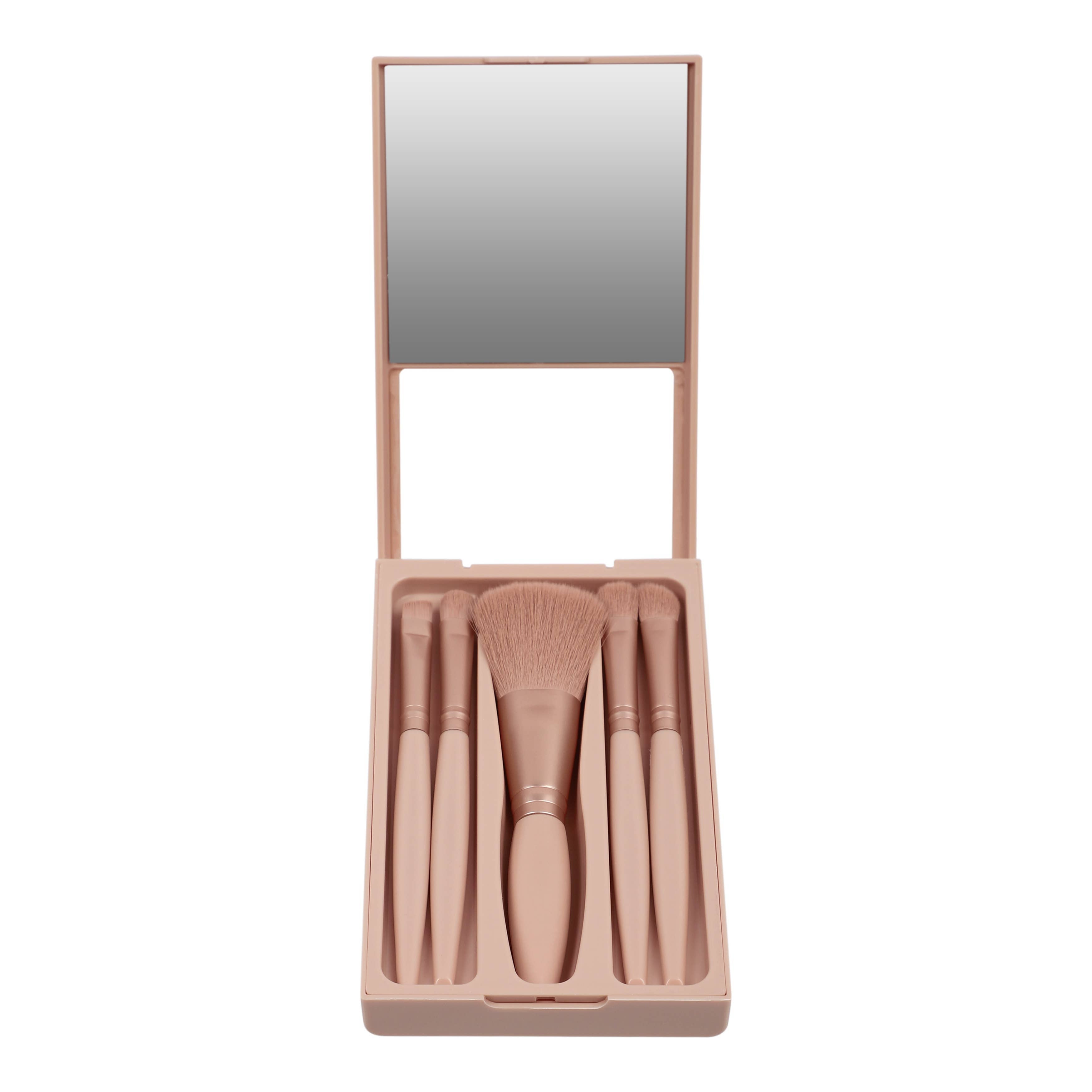 Kit de Pinceaux de Maquillage BYS avec Miroir LEOPARD