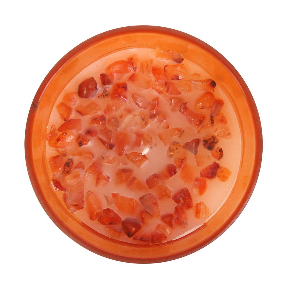 Bougie au cristal orange pour chakra sacré