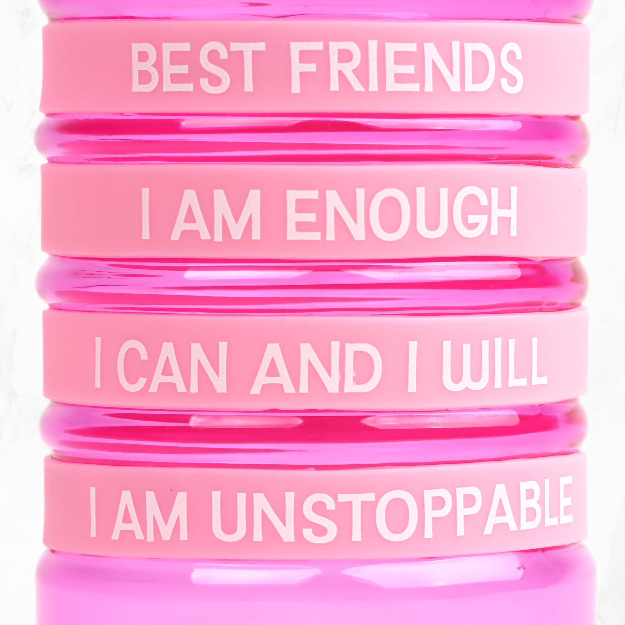 Gourde enfant lapin positive avec bracelets en silicone
