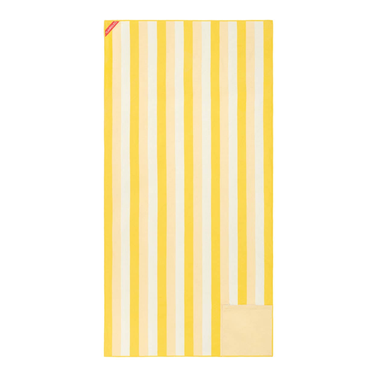 Serviette de plage jaune en microfibre avec aimants