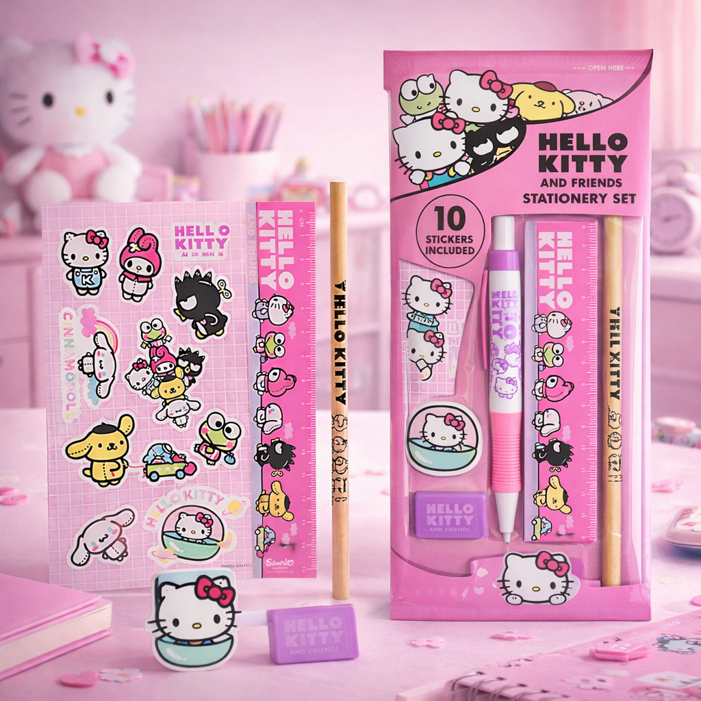 Sanrio Hello Kitty - Ensemble de papeterie 6 pièces
