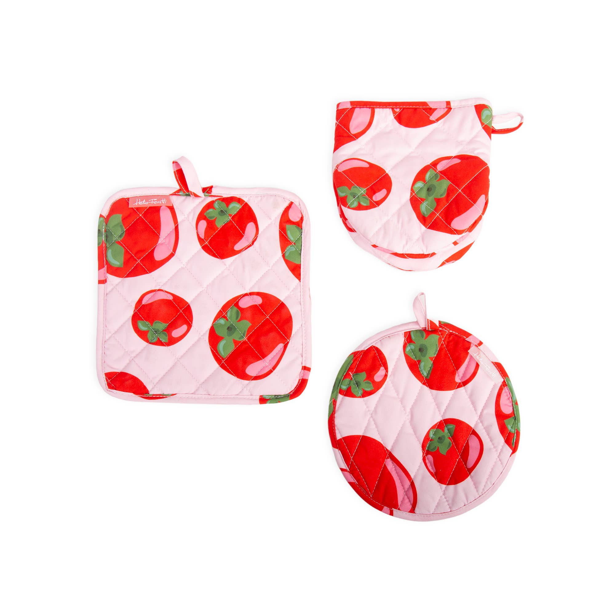 ENSEMBLE DE MANIQUE ET TORCHON TOMATES HF