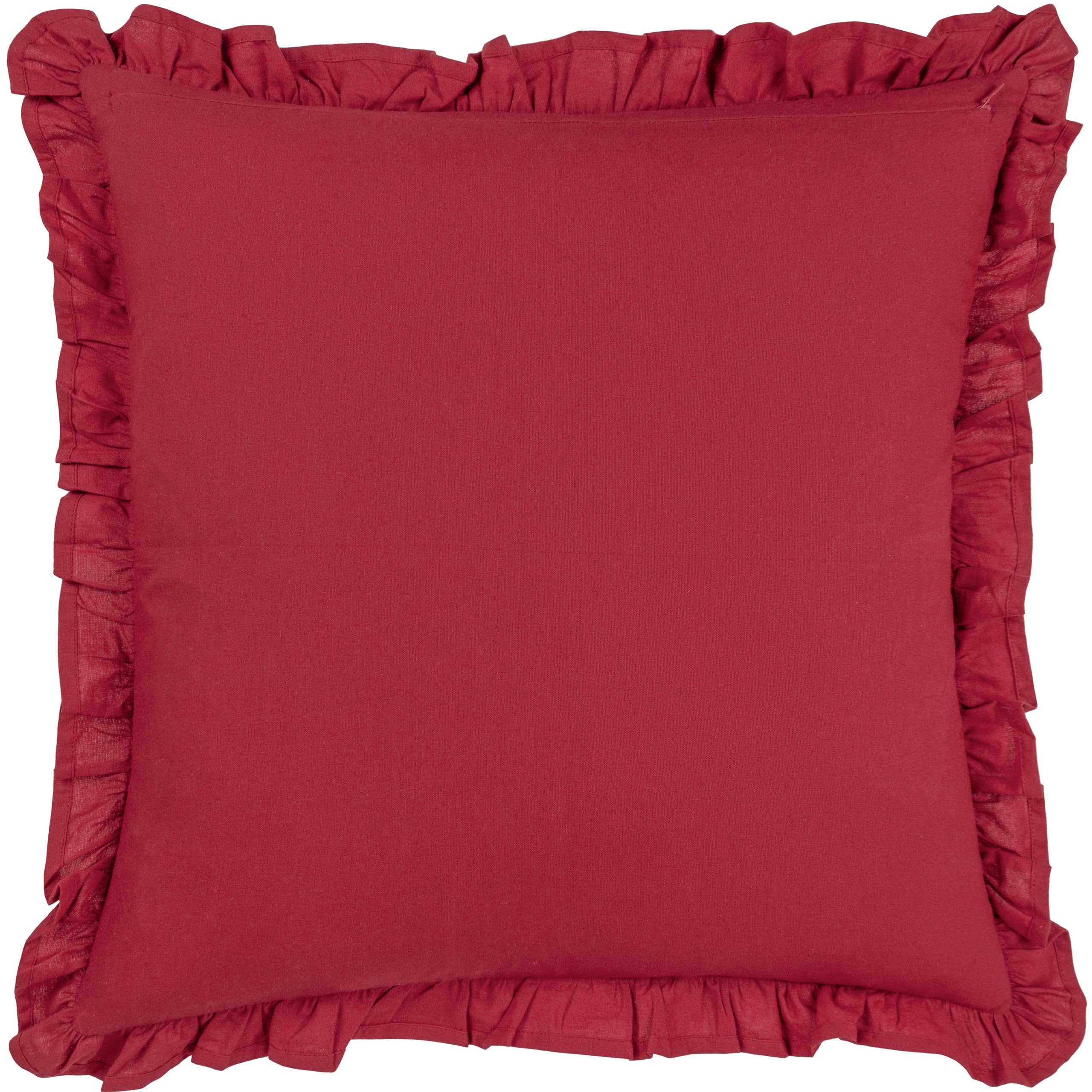 Coussin à franges plissées Montrose Redcurrent: Courant rouge / Garni en polyester / 50 x 50 cm