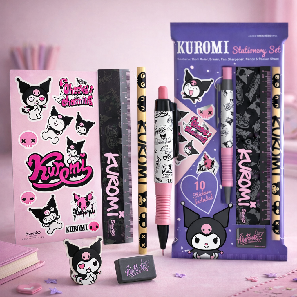 Sanrio Kuromi - Set de papeterie 6 pièces