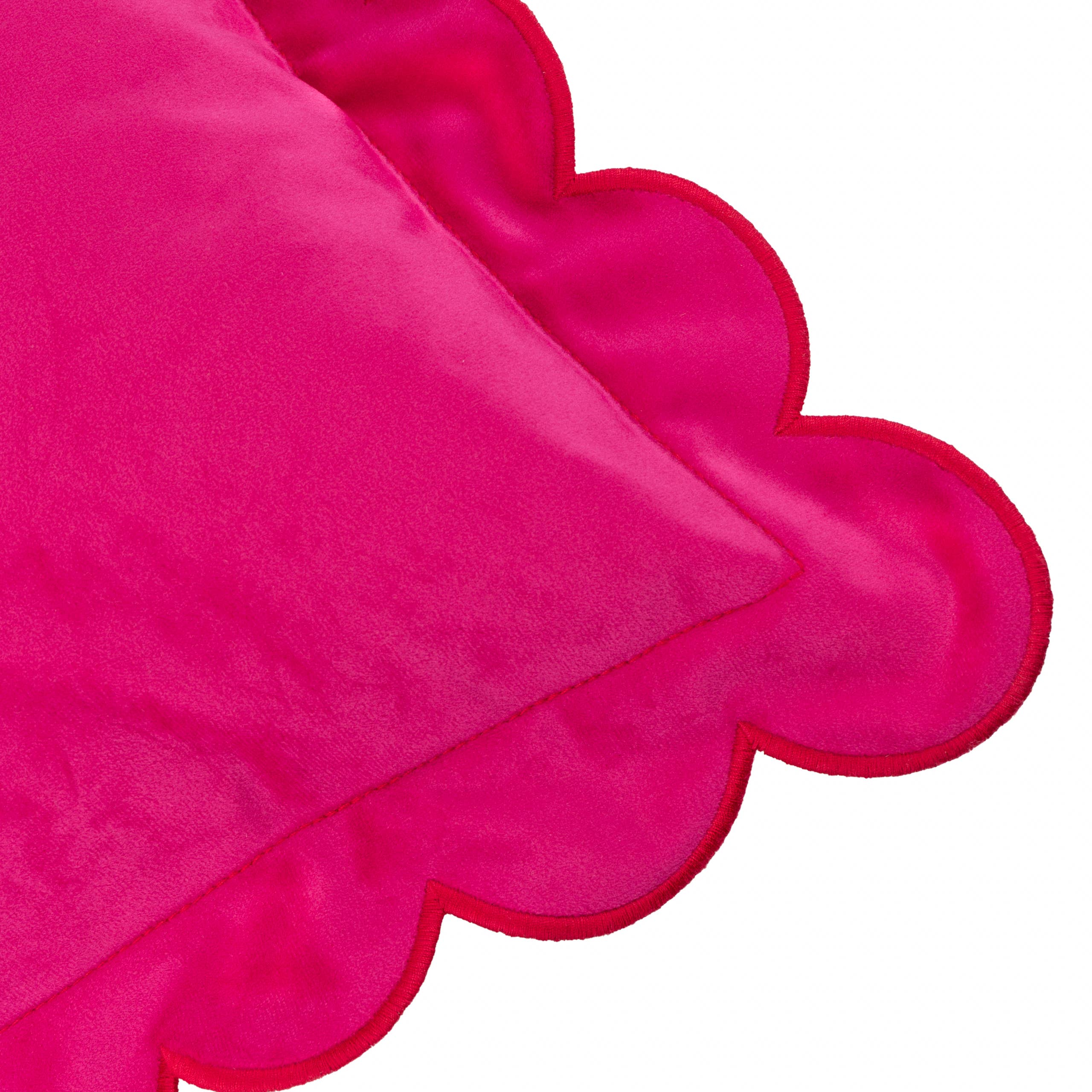 Coussin en Velours Lil Scallop Rose/Rouge: Rose/Rouge / Garni en polyester / 45 x 45 cm