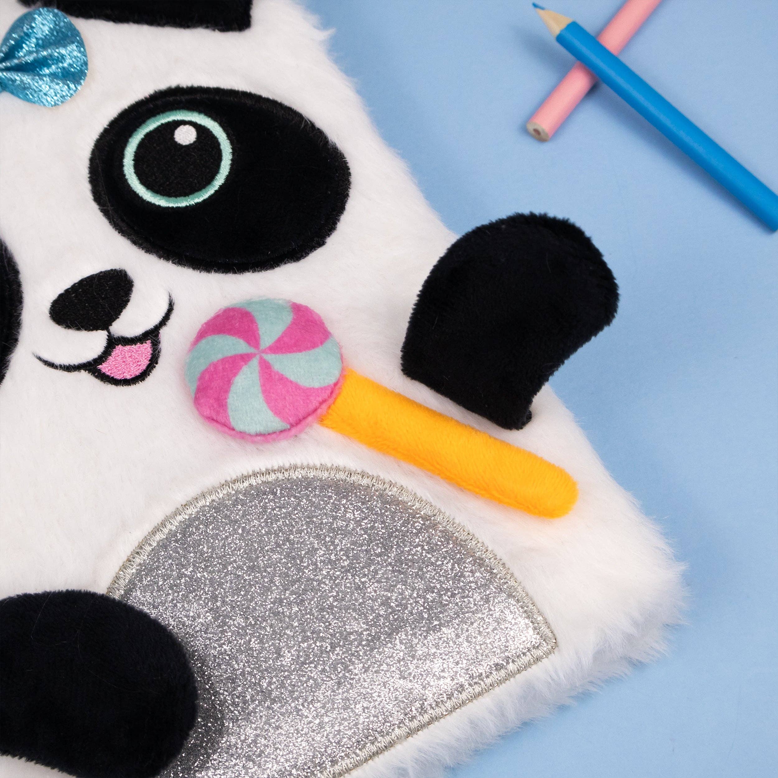 Cahier en peluche Panda — Carnet souple A5 ligné pour enfants