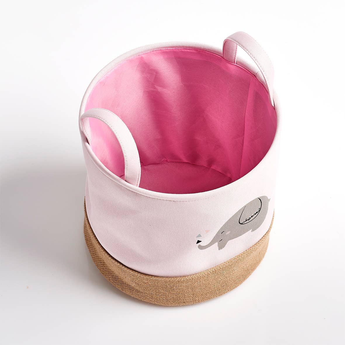 Panier de rangement, polyester/jute: Rosa