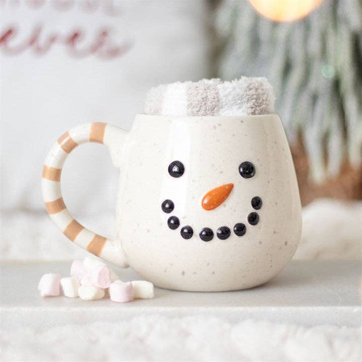 Set tasse bonhomme de neige et chaussettes de Noël