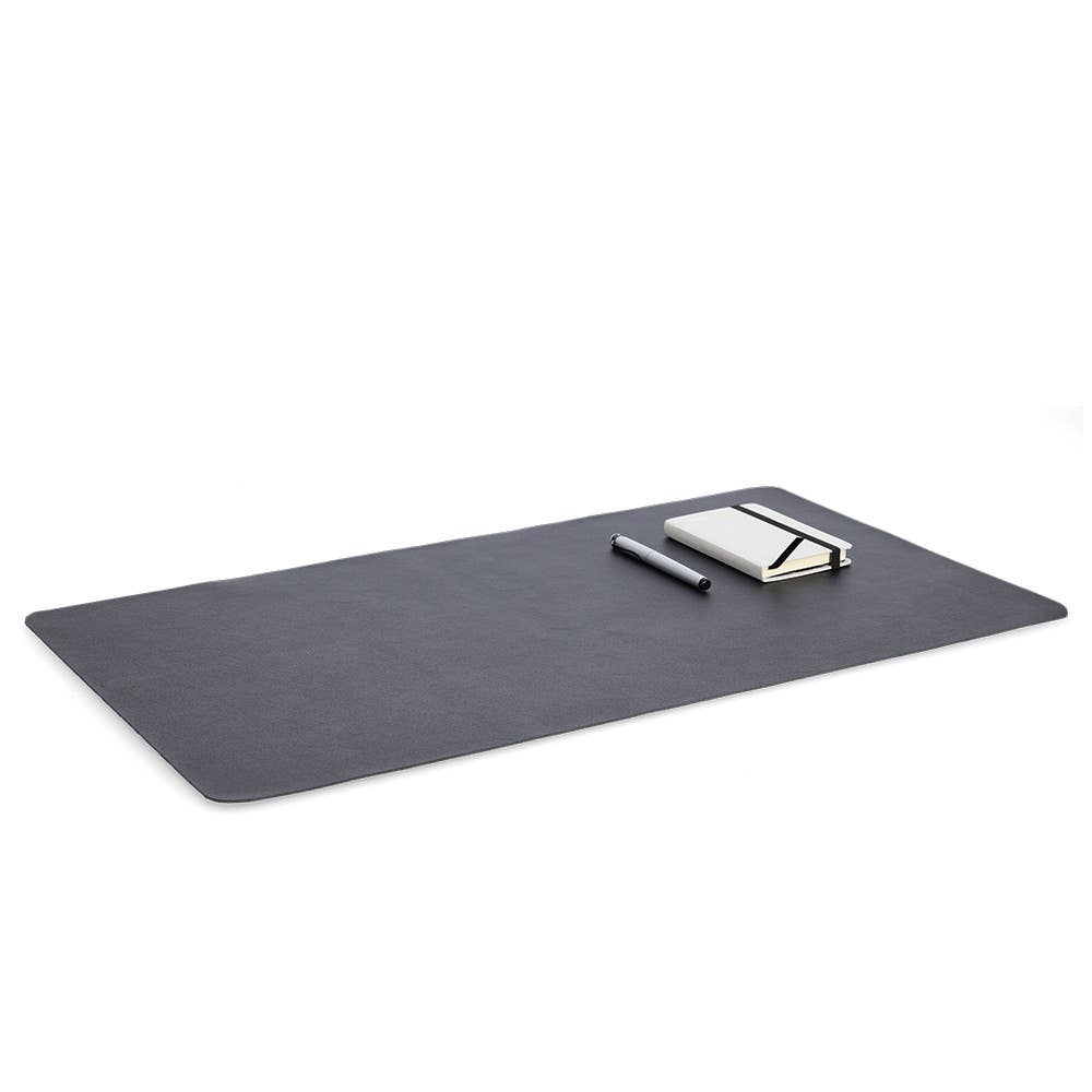 Tapis de bureau en simili cuir noir: Noir / Environ 40 x 70 cm