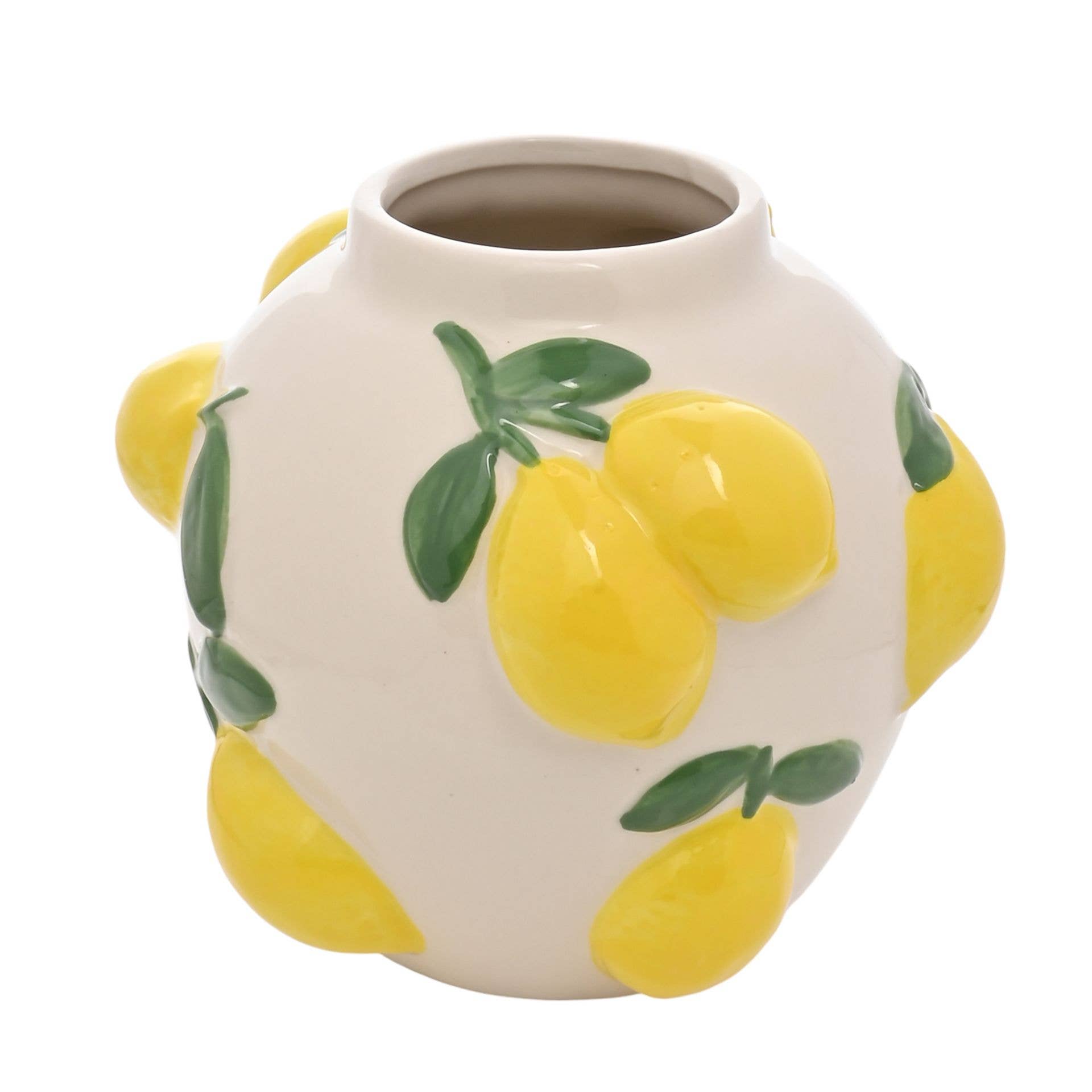 Vase Blanc Hestia 12cm Avec Citrons