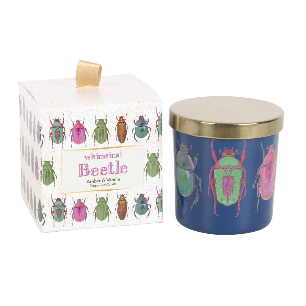 Bougie à imprimé scarabée ambre et vanille
