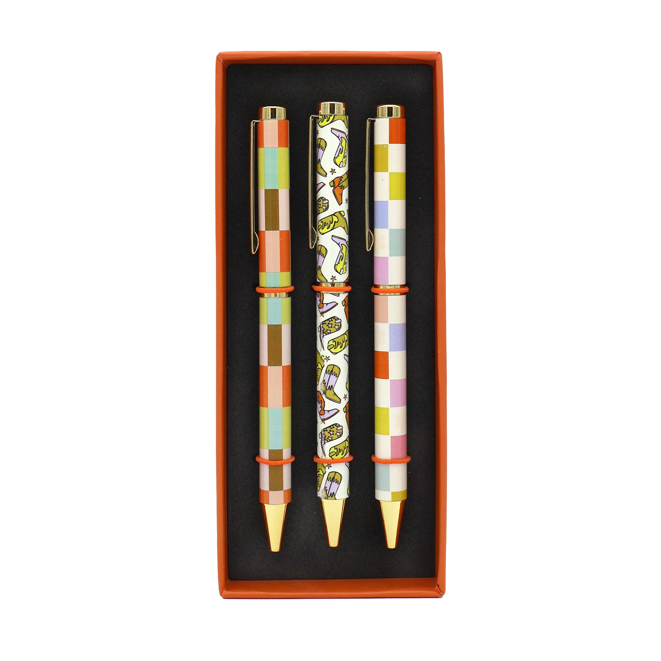 Stylos à bille Saje Mixed Design dans une boîte-cadeau — Ensemble de 3 stylos