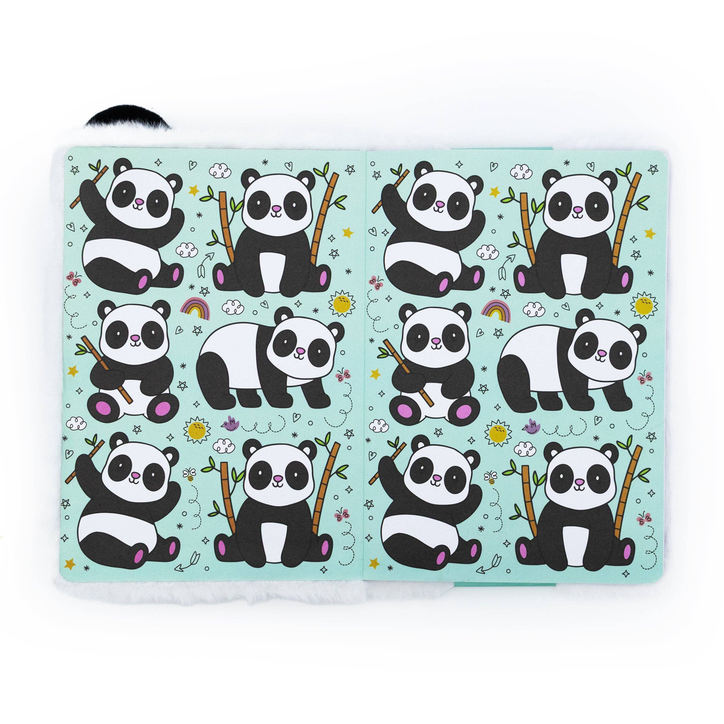 Cahier en peluche Panda — Carnet souple A5 ligné pour enfants