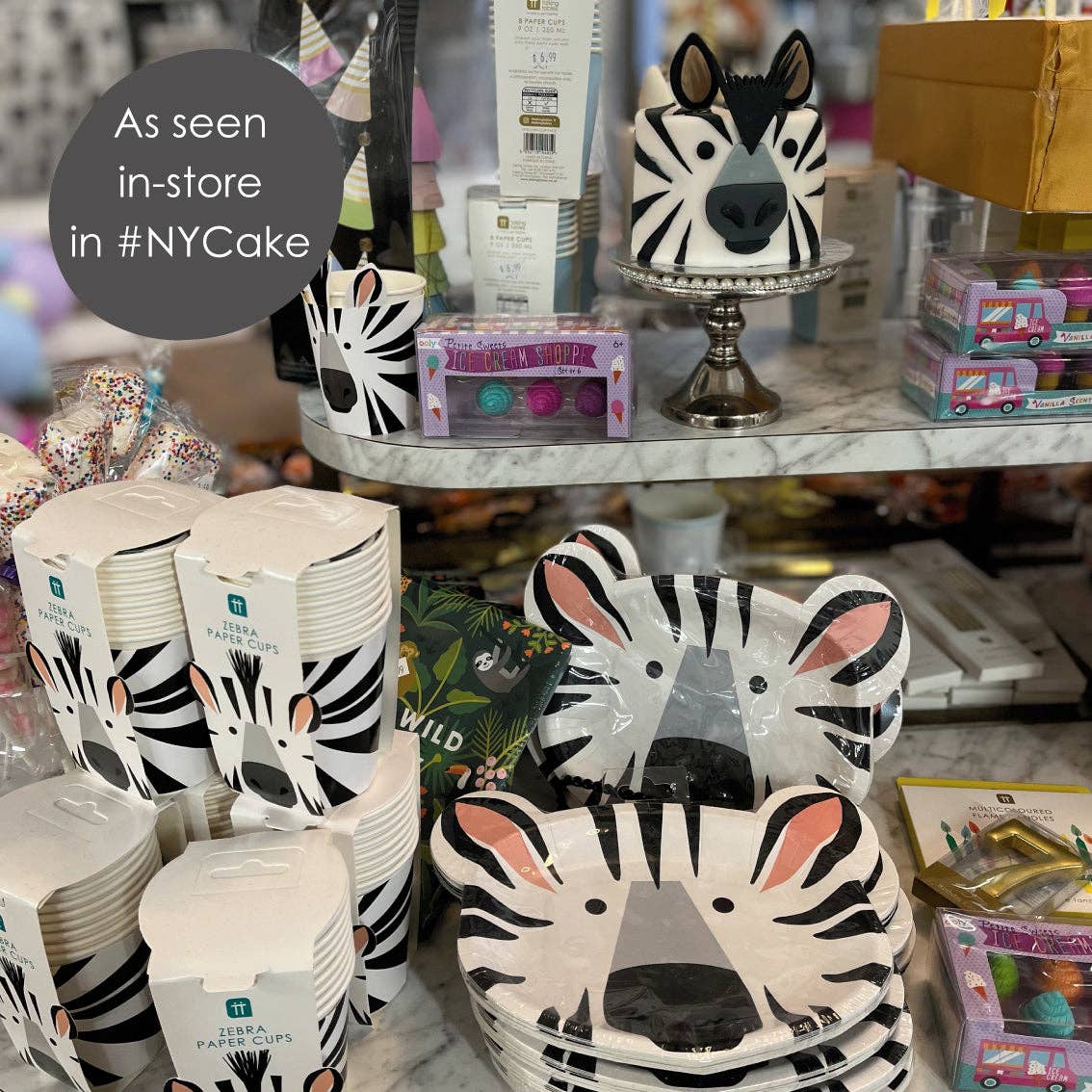 Gobelets en forme de zèbre Party Animals, paquet de 8