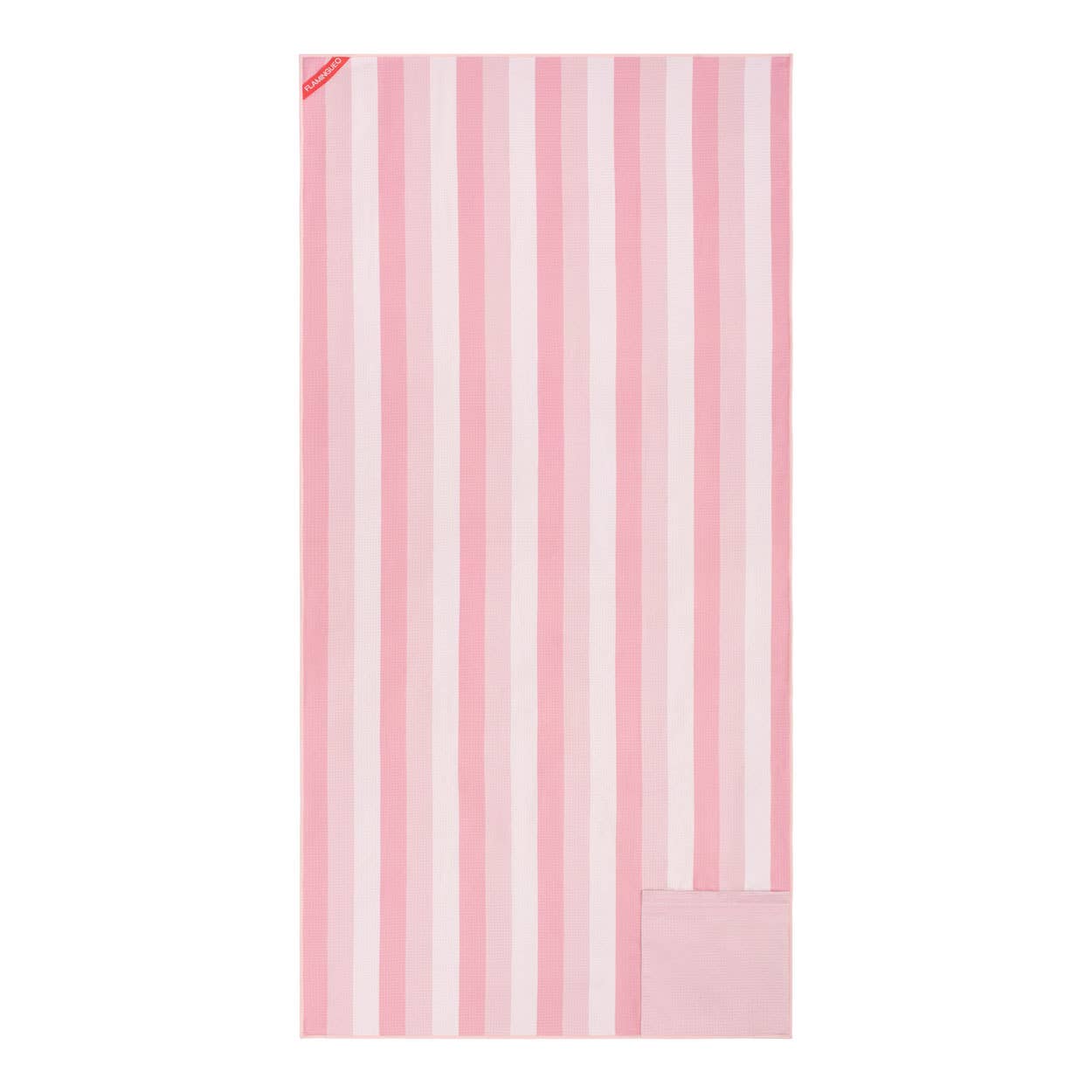 Serviette de plage rose en microfibre avec des aimants