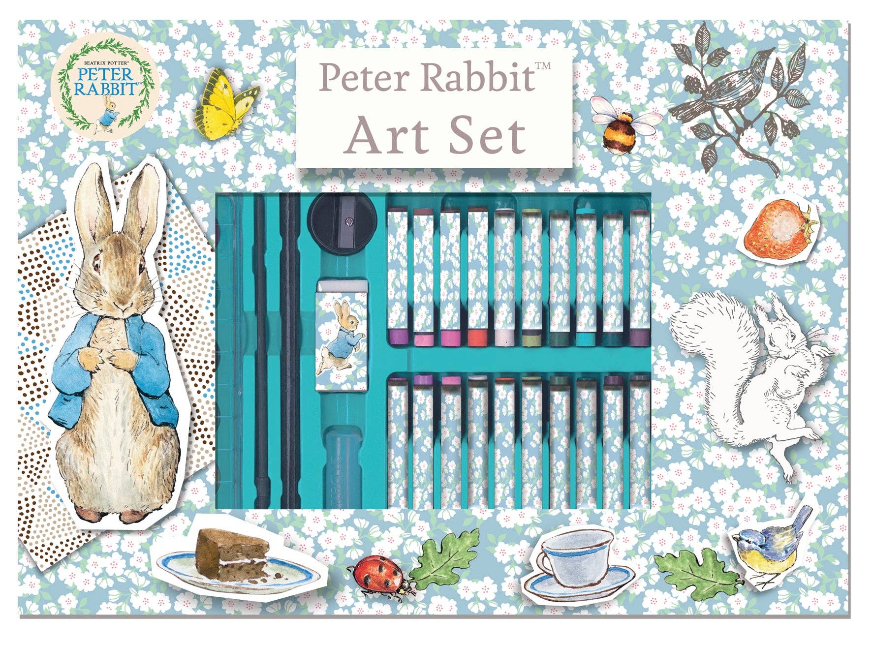 Ensemble d'art pour enfants Peter Rabbit de 42 pièces - Pour les 3 à 8 ans - Comprend des peintures et des crayons